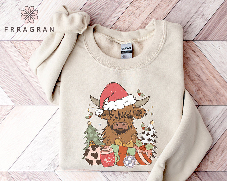 Highland Cow Christmas Sweatshirt